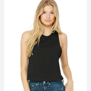 Pink Victorias Secret Black Racer Back Slightly Cropped Tank - large